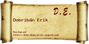 Dobribán Erik névjegykártya